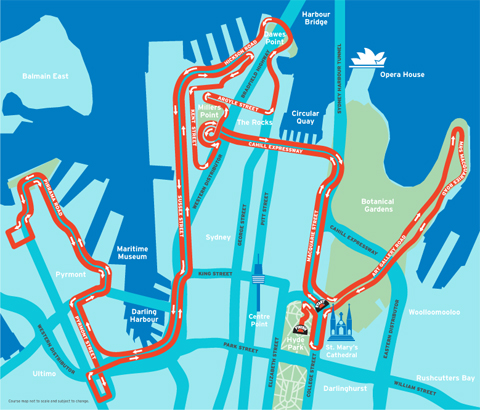 The Sydney Mourning Herald Half Marathon Course Map